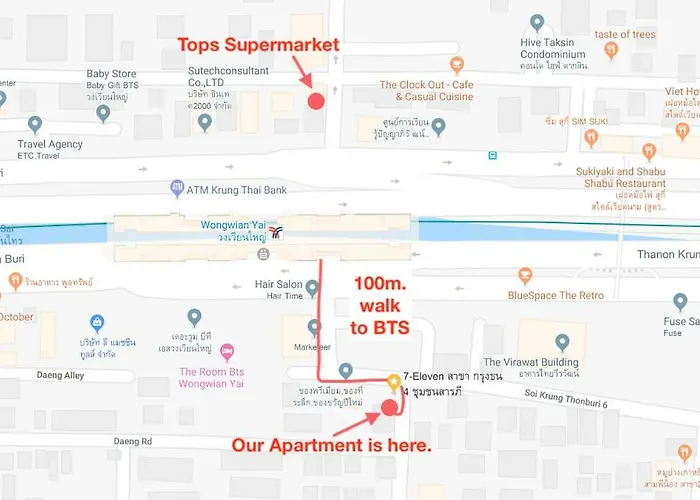 T5 2 Bedrooms/6guests/full Kitchen/1 Min To Bts * Banguecoque